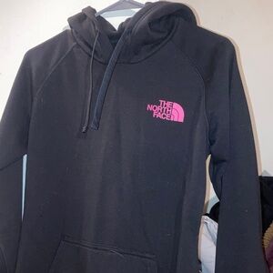 The North Face Black Pullover with Pink Emblem